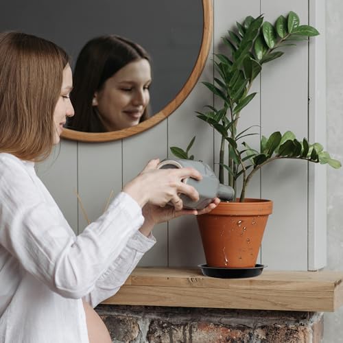 6 Pack 8 Inch Round Plant Saucers for Less 6.8 Inch Pot Indoors Outdoors Plant Trays for Pots Planter Saucer Plastic Plant Drip Tray Planter Water Tray for Potted Plants (8"(6pcs) / Black)