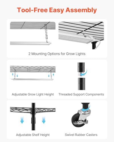 Plant Shelf with Grow Light (3 Light Modes / 4-Tier)