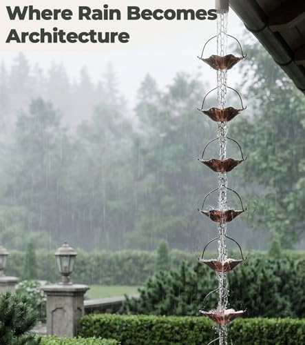 Adjustable Copper Rain Chain for Gutters (Lotus-Shallow)