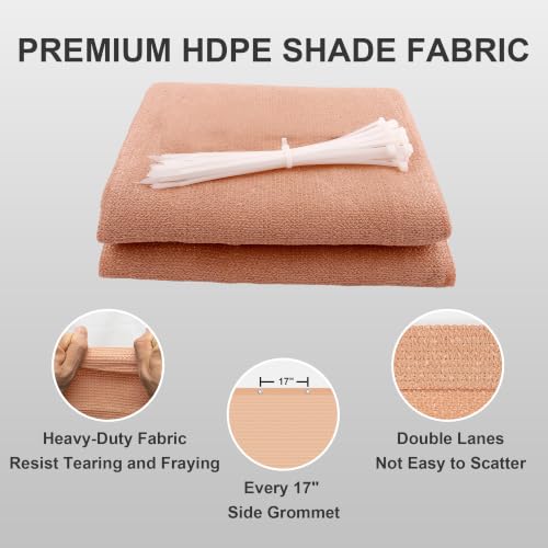 Shade Cloth 4x6 FT Sun Shade (4' x 6' custom size / Peach Fuzz)