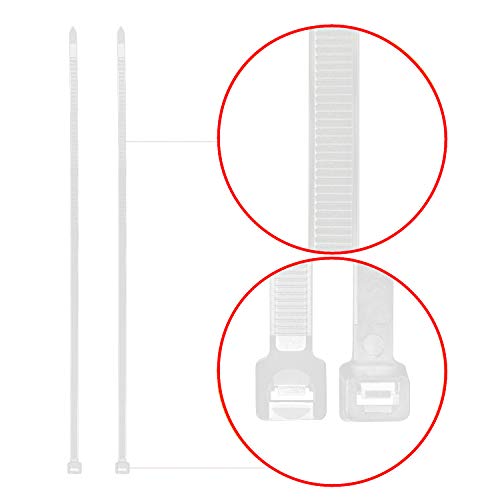Clear Zip Ties 12 Inch 50 Lbs White Cable Ties 100 Pack (100 Count)