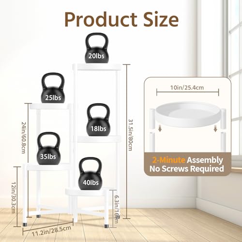 Plant Stand Indoor with 10 Inch Large Metal Tray