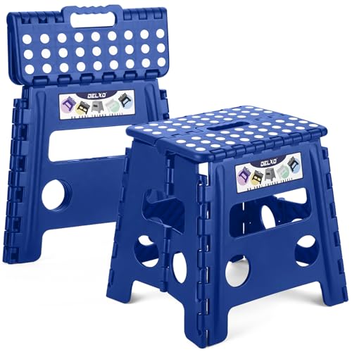 Folding Step Stool 13 inch 2 Pack (Blue / 13 Inch-2 Pack)