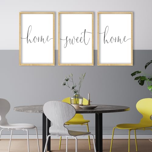 Home Sweet Home Sign Set of 3 Wall Art Decor 16"X11" Wood (16"L x 11"W / Home Sweet Home（Wood))
