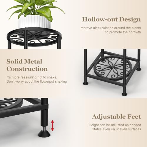 4 Tier Plant Stand Indoor Outdoor (Flower Black / 4 Tier)