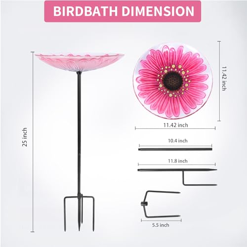 Glass Bird Bath (Flower)