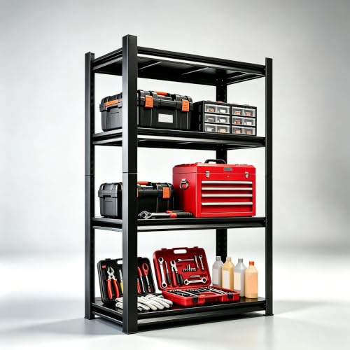 4 Tier Garage Shelving Adjustable Storage Shelves (4 Tier-39.3"W x 17.7"D x 54.3"H)