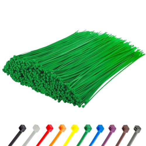 14 Inch Green Zip Ties (Green / 14" (50lb))