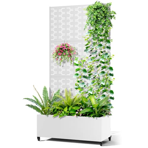 Metal Raised Garden Bed (White-brick / 71" x 35" x 16")