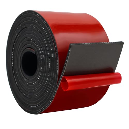 Adhesive Reinforced Solid Rubber Sheets (3" X 110" / .125" thick(Adhesive）)