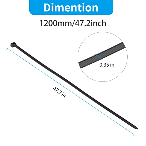 40 inch White Zip Ties Heavy Duty 25 PCS (25 Count)