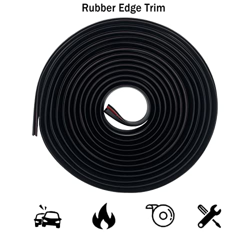 Car Door Edge Guards Self Adhesive Rubber U Channel Edge Trim Metal Edge Protection Guard for Most Car Doors (5 Foot)