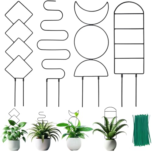 4 Packs 19 in Heighten Trellis for Climbing Plants Indoor (Black / 19 IN)