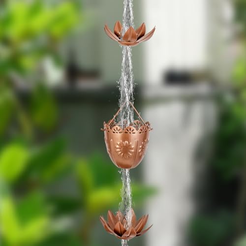 10FT Lotus Rain Chains (Gold Lotus)