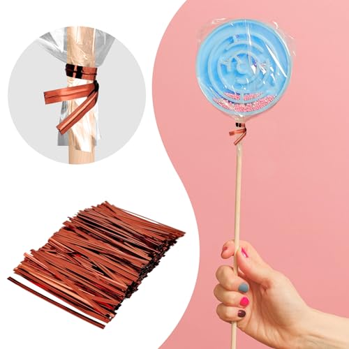 800 Pcs Metal Twist Ties 4 Inches Twist Straps for Bread Bags Candy Bags Snack Bags Halloween Party Cake Favor