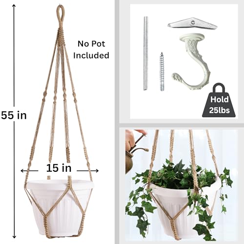 Giant XXL 55 Inches Macrame Planter Hanger Large for 15 inch Pot