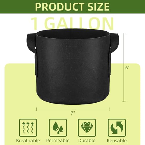 24 Pack 1 Gallon Grow Bags (1 Gallon)