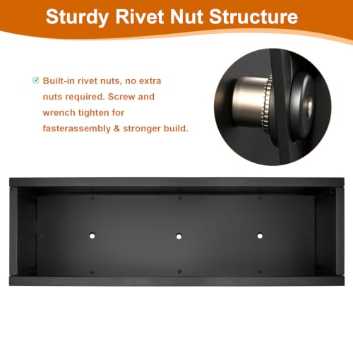 Tall Metal Planter 38" L x 12" W x 30" H (Black / 38”L x 12”W x 30”H)