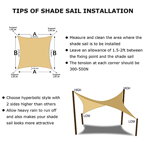 20'x20'x20' Sun Shade Sail Sand Curved Triangle (Sand / 2 0' X 2 0' X 2 0')