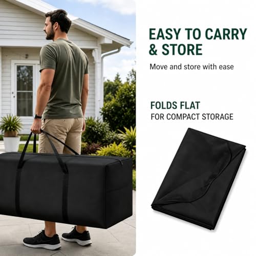Cushion Storage Bag 420D Waterproof 68" Rectangular Outdoor Patio Cushion Storage Bags