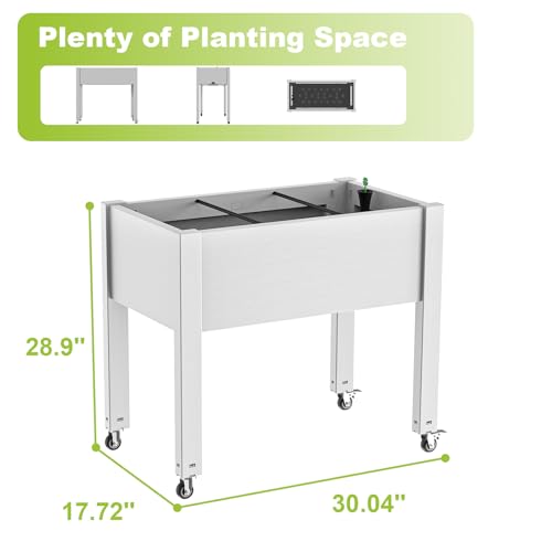 Horticulture Raised Garden Bed with Legs (Ashen / 30*17.72*28.9)