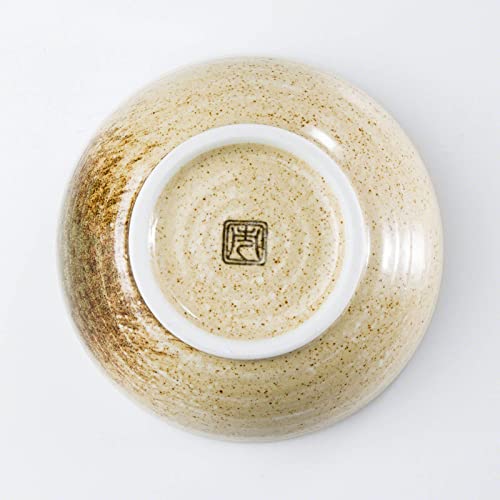 Minoyaki Series Small Round Glazed Ikebana Flower Vase (5.04 x 5.04 x 1.89 inches / Sand Beige)