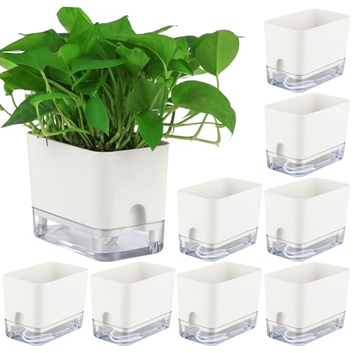 Self Watering Plant Pots for Indoor Plants 7 inch (8 Count)