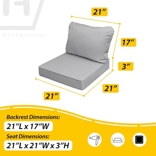 Outdoor Chair Cushions (Gray / 21"x21"x3" / 21"x17")