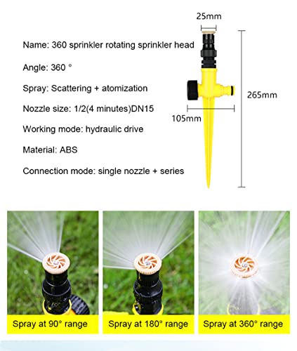360° Rotation Auto Irrigation System Garden Lawn Sprinkler Patio (5 Count)