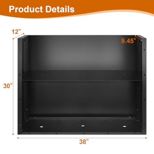 Tall Metal Planter 38" L x 12" W x 30" H (Black / 38”L x 12”W x 30”H)
