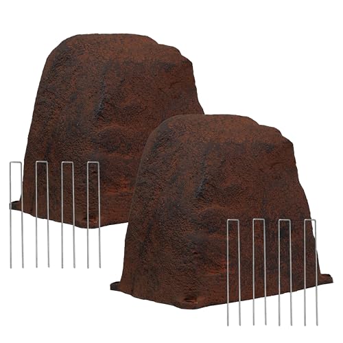 Sunnydaze 11'' H Small Faux Landscape Rock Cover (Brown / 11" H Small)