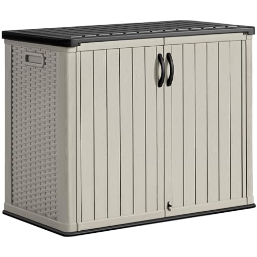 26 CuFt Outdoor Storage Cabinet with Lockable Doors (26 CUFT / Classic / Beige)