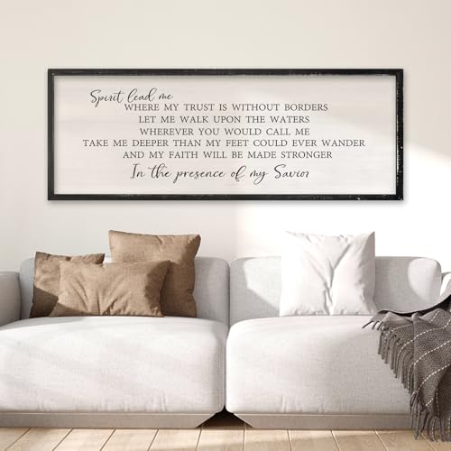 Spirit Lead Me Wall Art Decor 32×12 Inch Black (32"L x 12"W / Spirit Lead Me (Black))