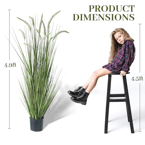 5ft 2 Pack Artificial Faux Veronica Speedwell Grass (White-green)