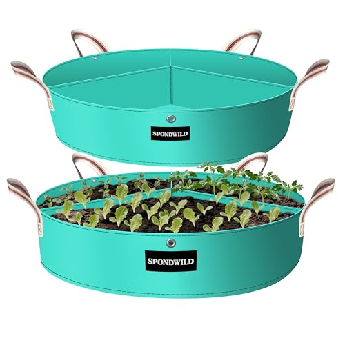 2 Pack 100 Gallon 3 Grids Plant Grow Bags for Vegetables (100 gallon)