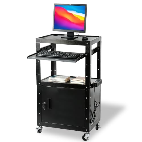 AV Cart with Wheels and Power (18"D x 24"W x 42"H)
