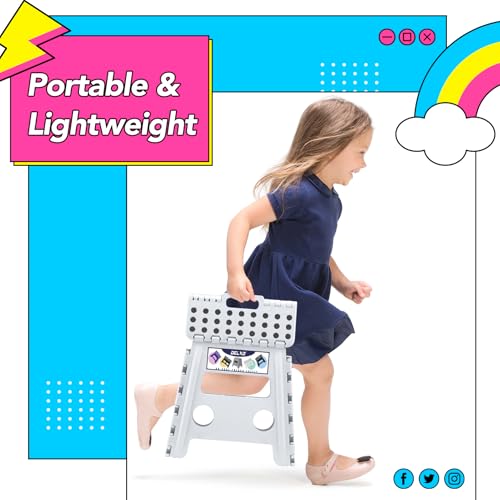 Folding Step Stool 13 inch 2 Pack (White / 13 Inch-2 Pack)