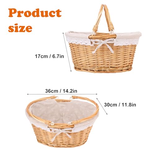 Natural Wicker Basket with Linen Lining