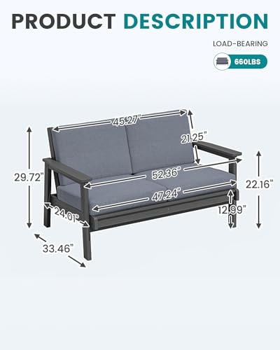 HDPE Outdoor Loveseat (Grey/Grey)