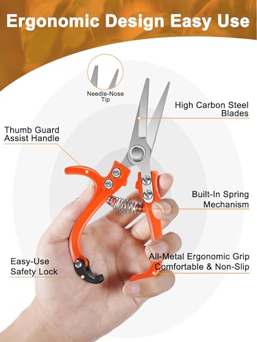 6.7" Lightweight Pruning Scissors (Straight Blade(Needle point))