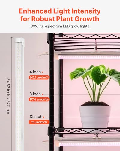 Plant Shelf with Grow Light (30w with Mechanical Timer / 6-Tier)