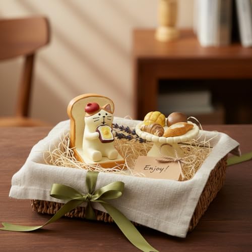 Cute Mini Bread Cat Figurine Set (Bread Set)