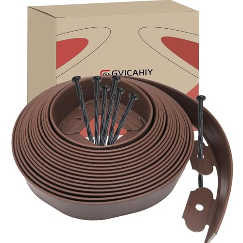 Landscape Edging (Brown-33Feet-2in / Plastic Stakes)