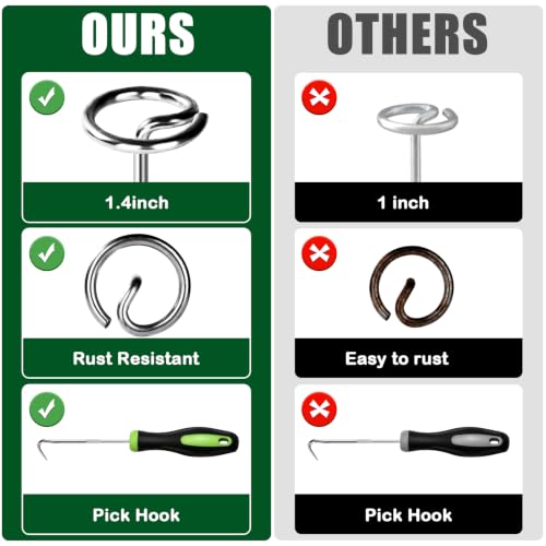 Heavy Duty Landscape Fabric Pins 8 Gauge 120 Pack with Pick Hook