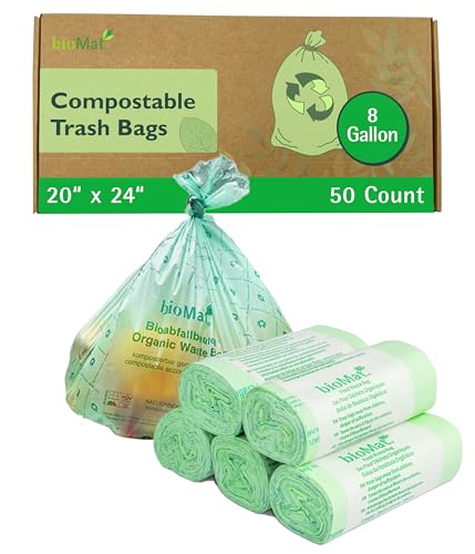 8 Gallon Compostable Food Scrap Bags (10 Count (Pack of 5) / 8 Gallon)