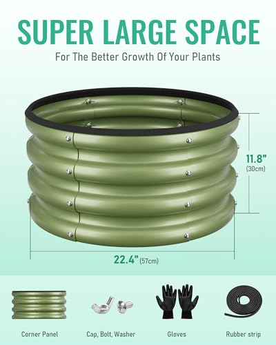 Round Raised Garden Bed (Green)