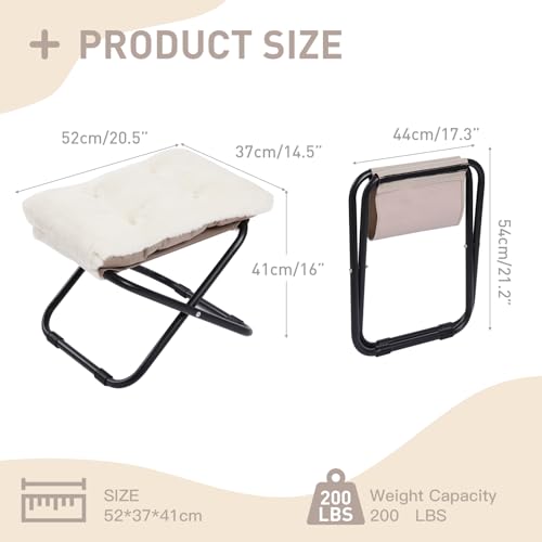Folding Ottoman (Ivory)