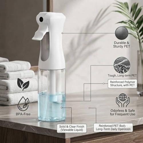 Continuous Mist Clear Spray Bottle 200ml Fine Mist Spray 3 Pack (6.7oz - Pack of 3)