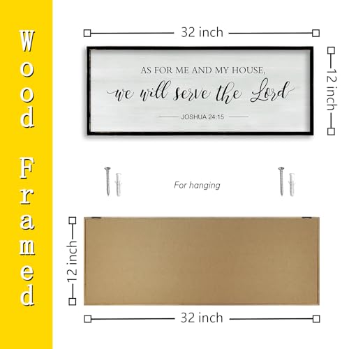 As for Me and My House We Will Serve the Lord Wall Decor 32"×12" Black (32"L x 12"W / As for Me and My House (Black))