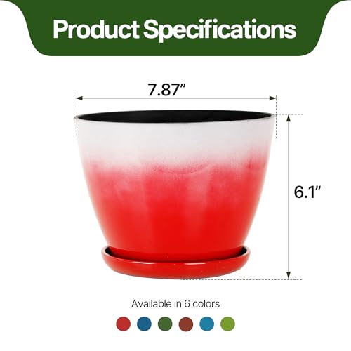 Garden Plastic Round 8" Plant Pots (6 Count)